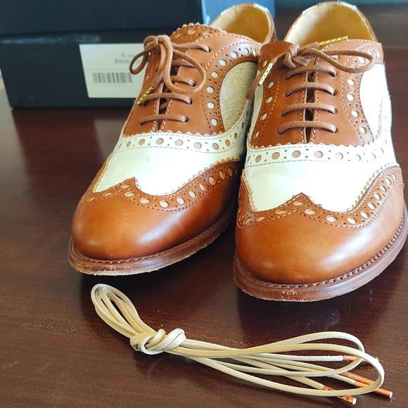 The Office of Angela Scott Mr. Doubt Textile and Cognac Size 38/8 - Picture 8 of 9
